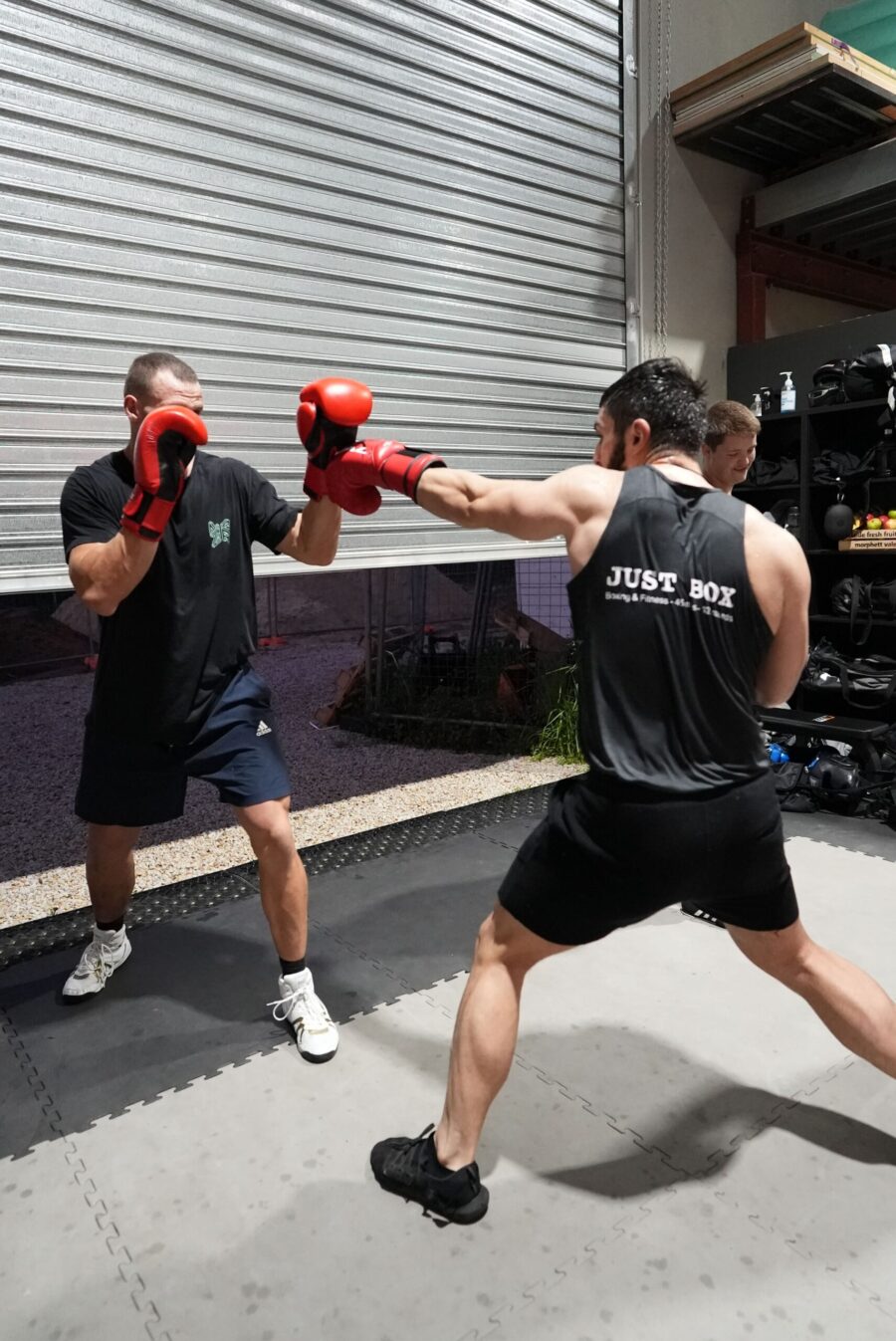 Boxing club Adelaide – technical pad training session at Just Box in Kidman Park offering boxing classes for beginners and experienced members.